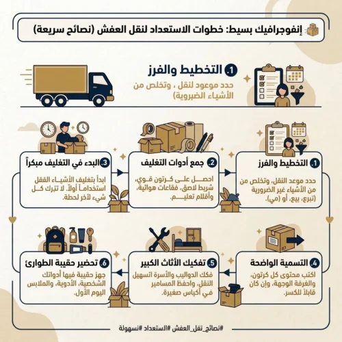 نصائح الاستعداد قبل نقل العفش